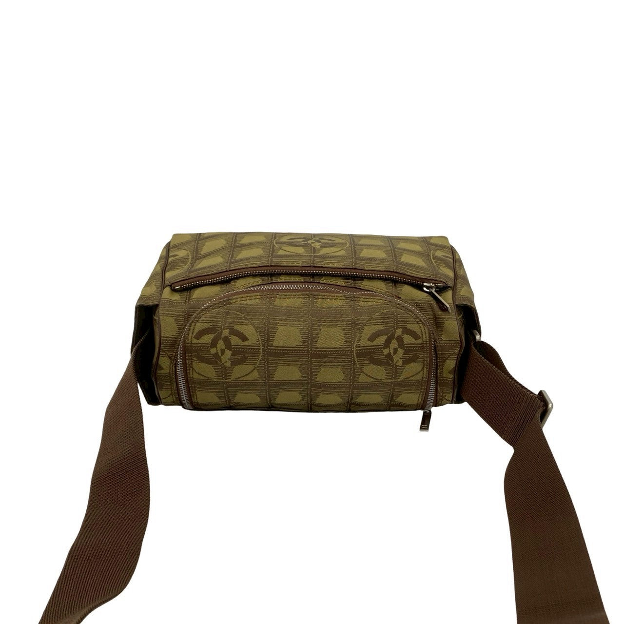 CHANEL Shoulder Bag Nylon canvas khaki New travel line