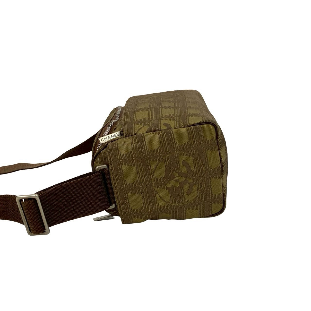 CHANEL Shoulder Bag Nylon canvas khaki New travel line