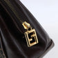 FENDI Zucca Canvas Hand Bag Black Brown Auth