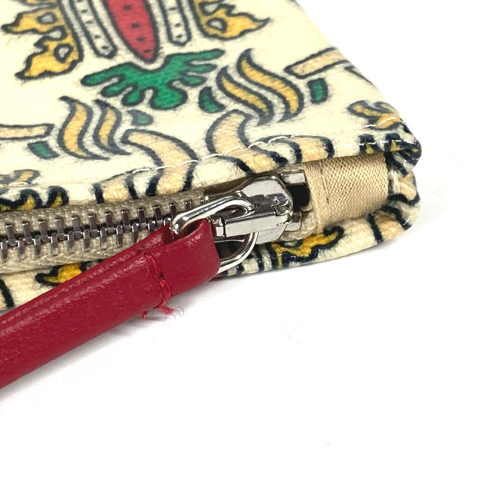 GUCCI Clutch bag Coated canvas Red Garden Women Used Authentic