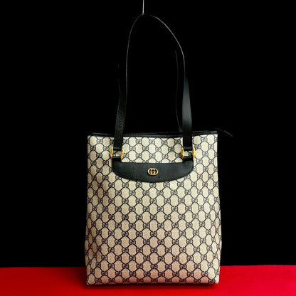 GUCCI Tote Bag leather Navy