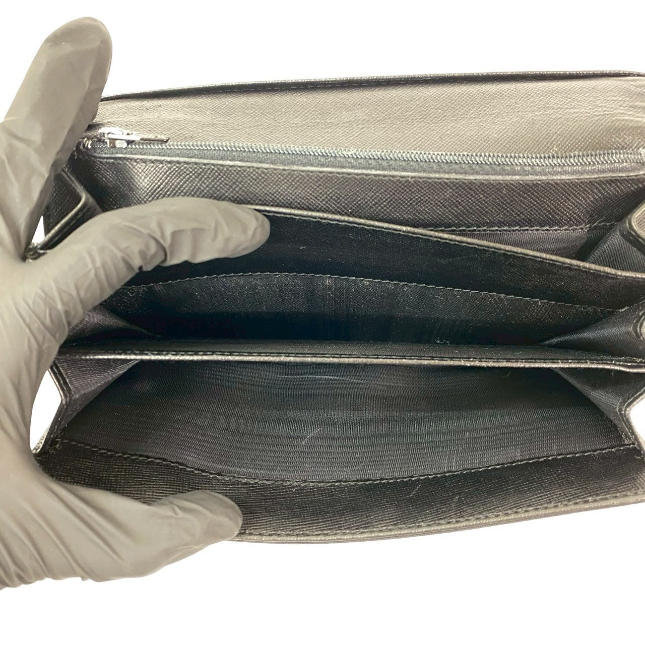PRADA Long Wallet Purse Nylon black