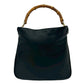 GUCCI Shoulder Bag leather black Bamboo