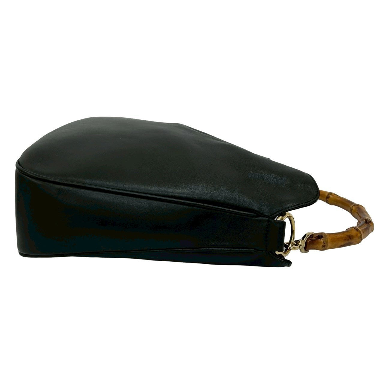 GUCCI Shoulder Bag leather black Bamboo