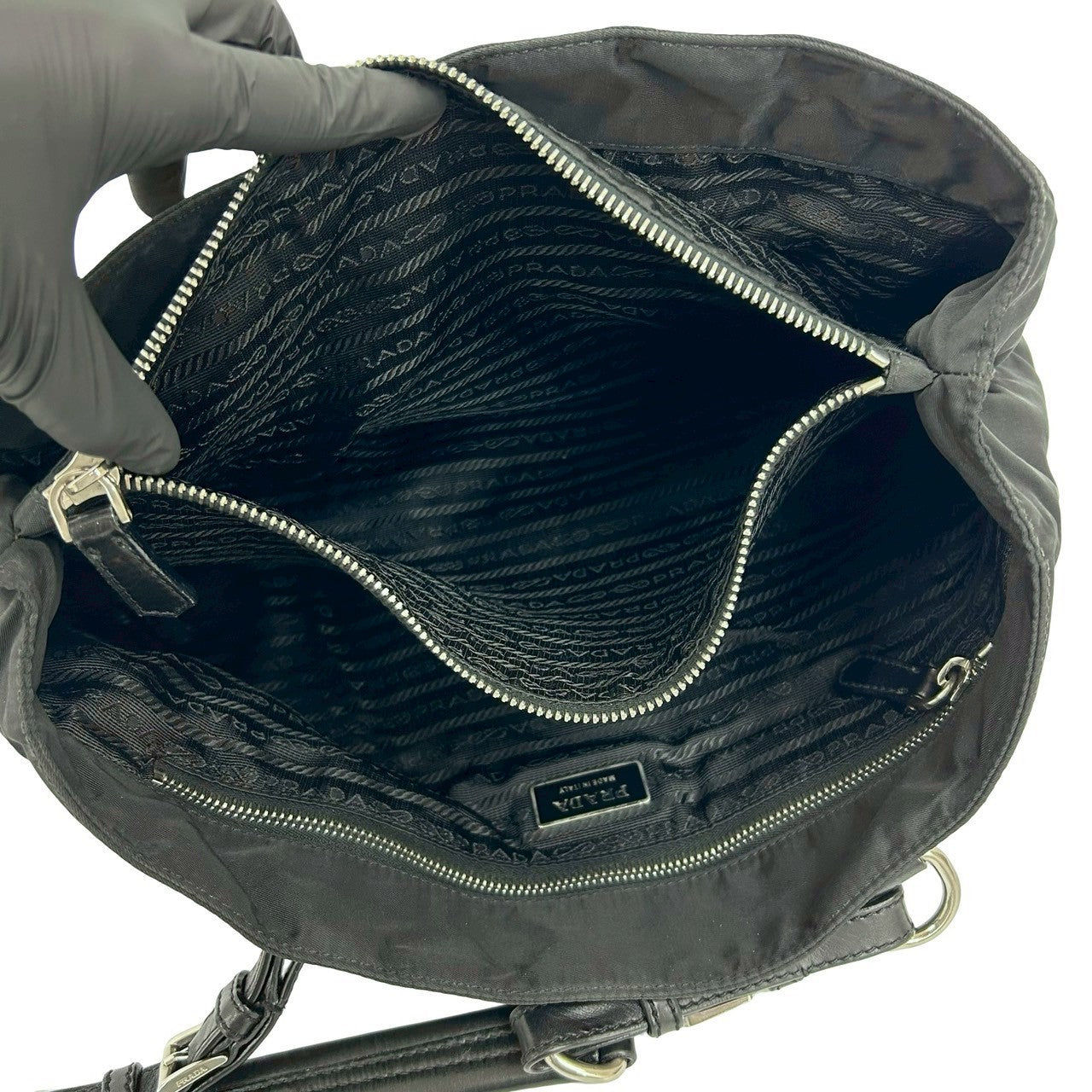 PRADA Handbag leather black