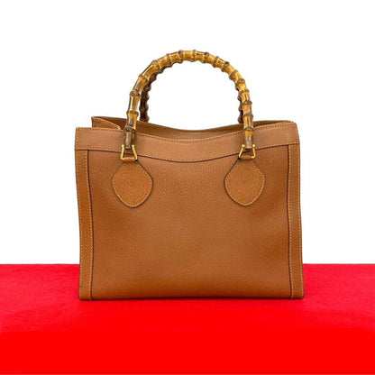 GUCCI Handbag leather Brown Bamboo