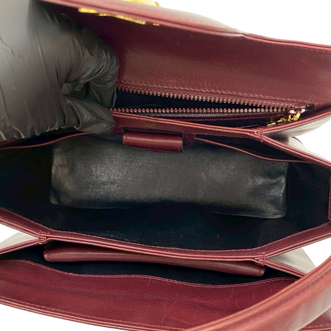 GUCCI Handbag leather wine-red