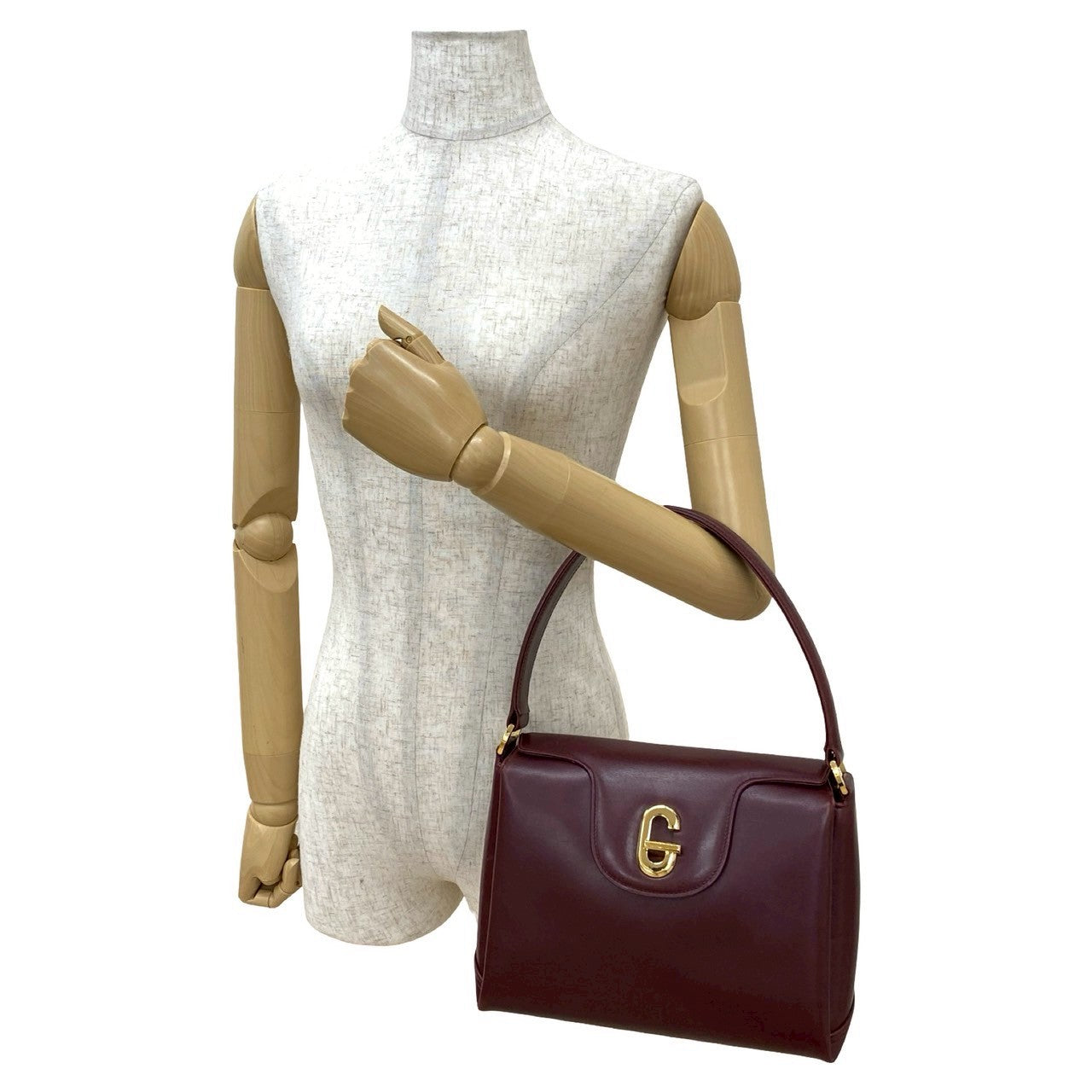 GUCCI Handbag leather wine-red