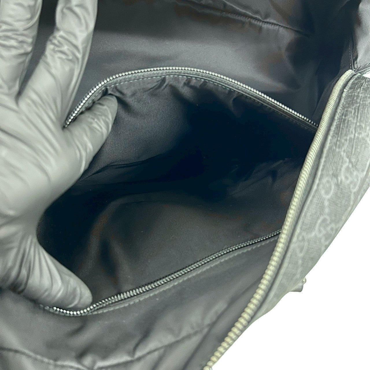 GUCCI Boston Duffel bag leather black GG Supreme