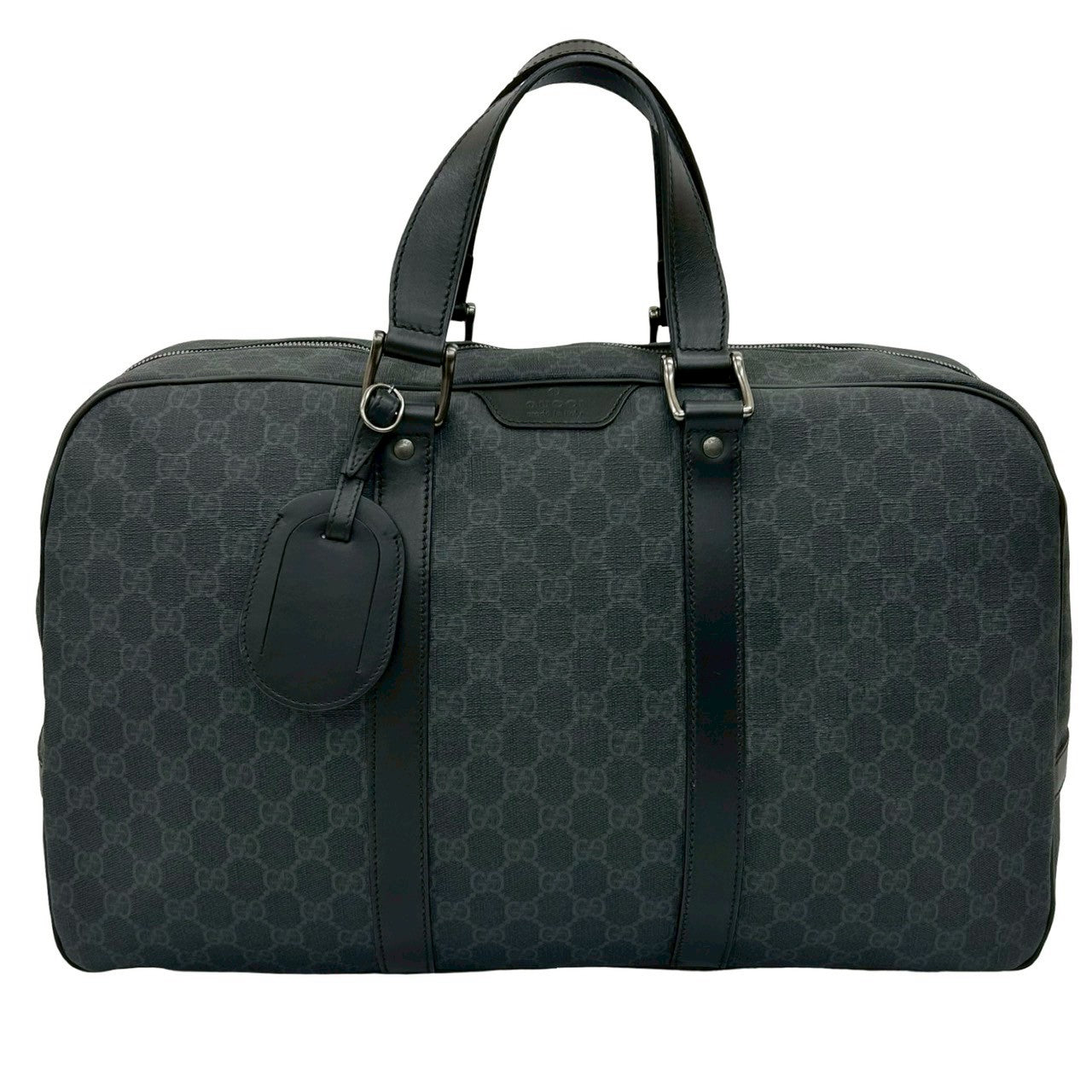GUCCI Boston Duffel bag leather black GG Supreme