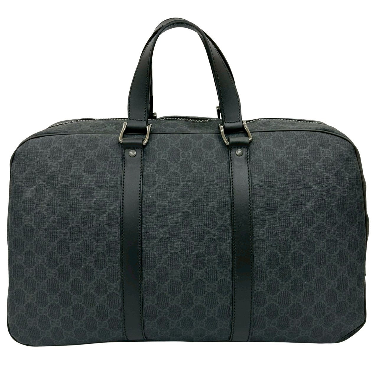 GUCCI Boston Duffel bag leather black GG Supreme