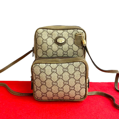 GUCCI Shoulder Bag leather Brown