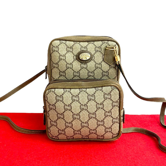 GUCCI Shoulder Bag leather Brown