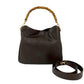 GUCCI Shoulder Bag leather Brown Bamboo