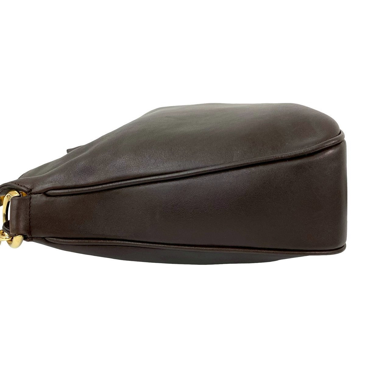 GUCCI Shoulder Bag leather Brown Bamboo