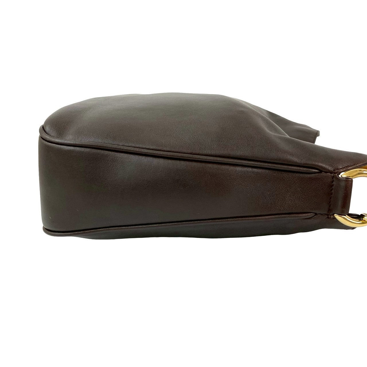 GUCCI Shoulder Bag leather Brown Bamboo