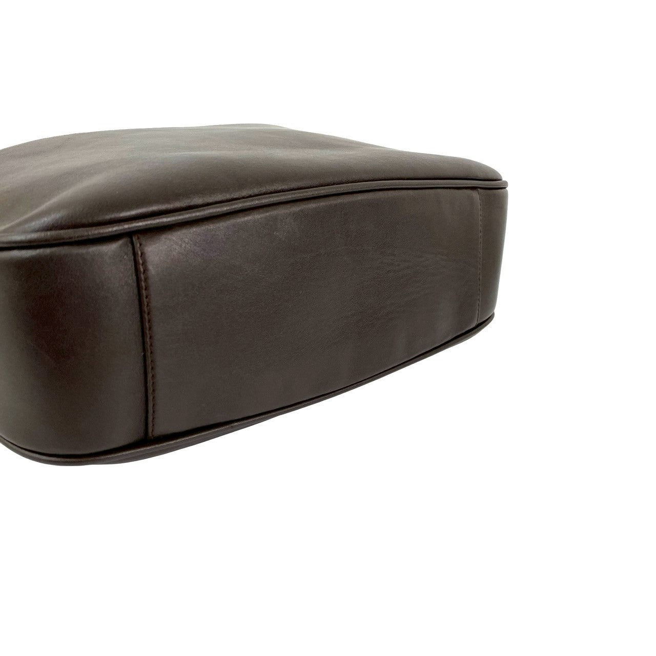 GUCCI Shoulder Bag leather Brown Bamboo