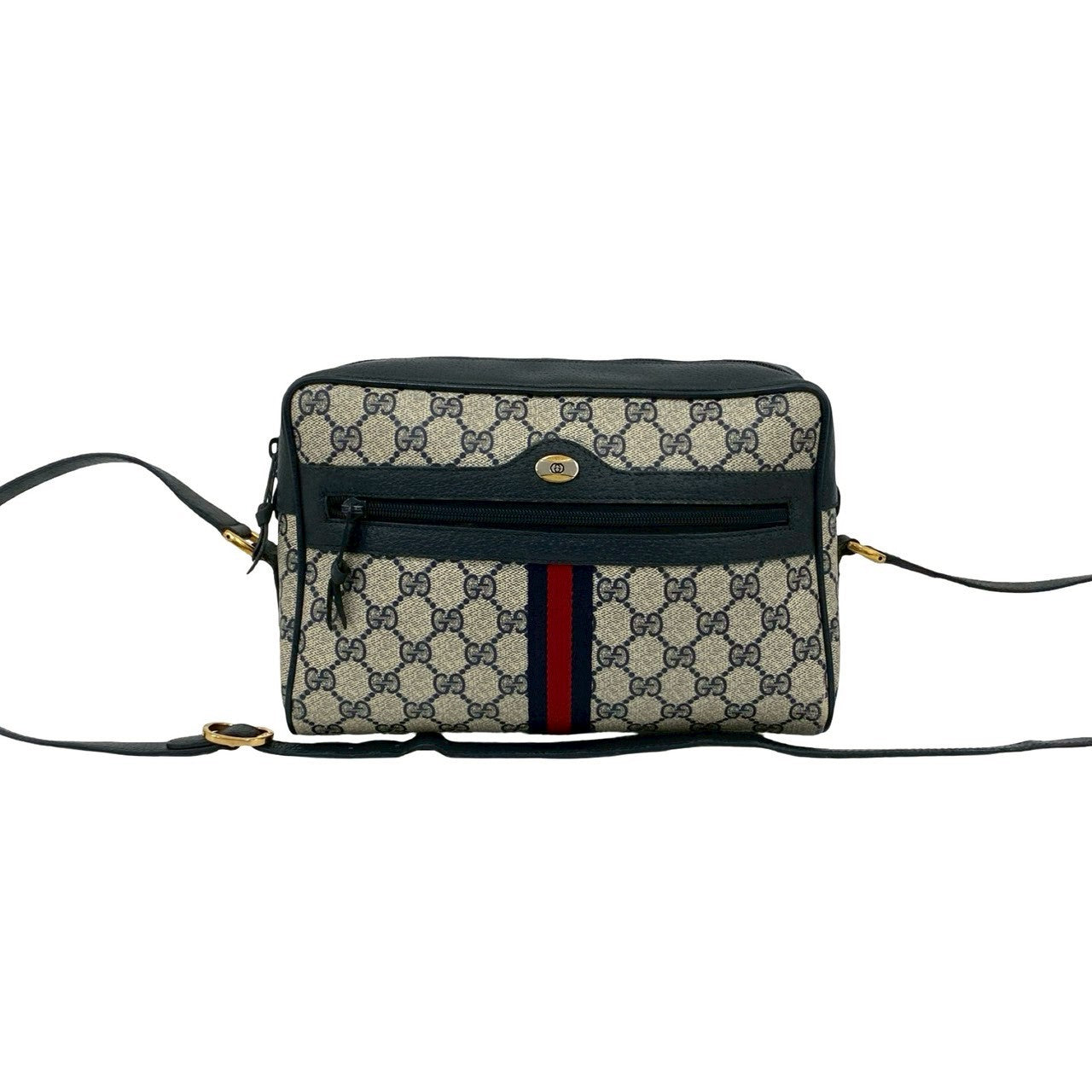 GUCCI Shoulder Bag leather Navy