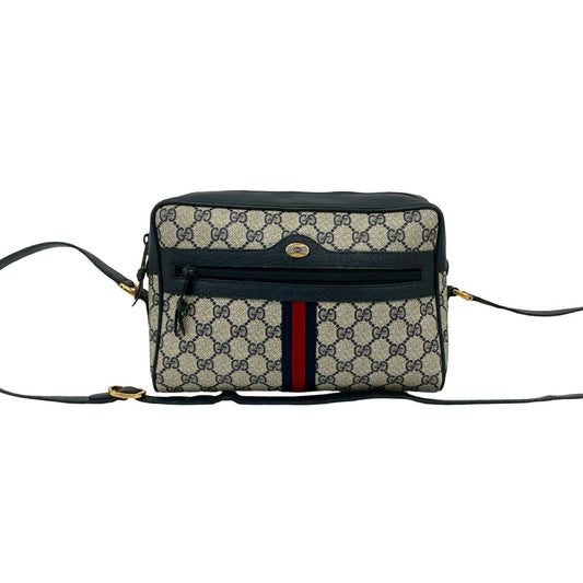 GUCCI Shoulder Bag leather Navy