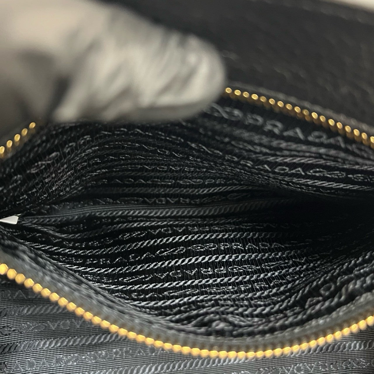 PRADA Shoulder Bag leather black
