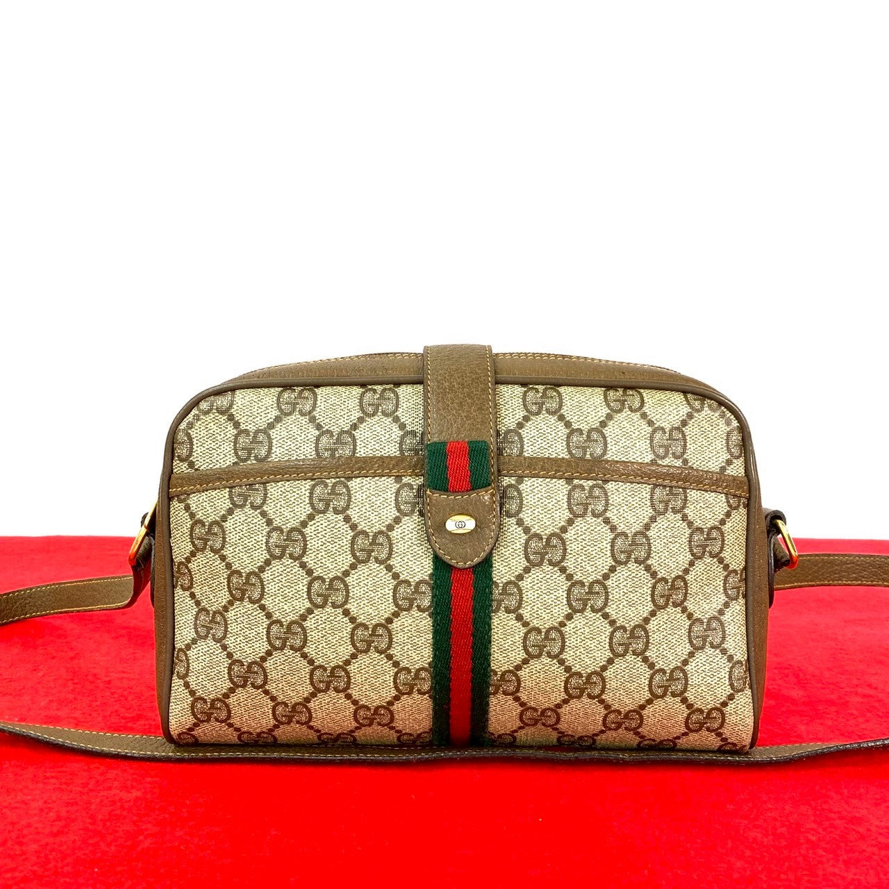 GUCCI Shoulder Bag leather Brown Sherry line