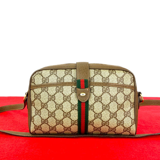 GUCCI Shoulder Bag leather Brown Sherry line