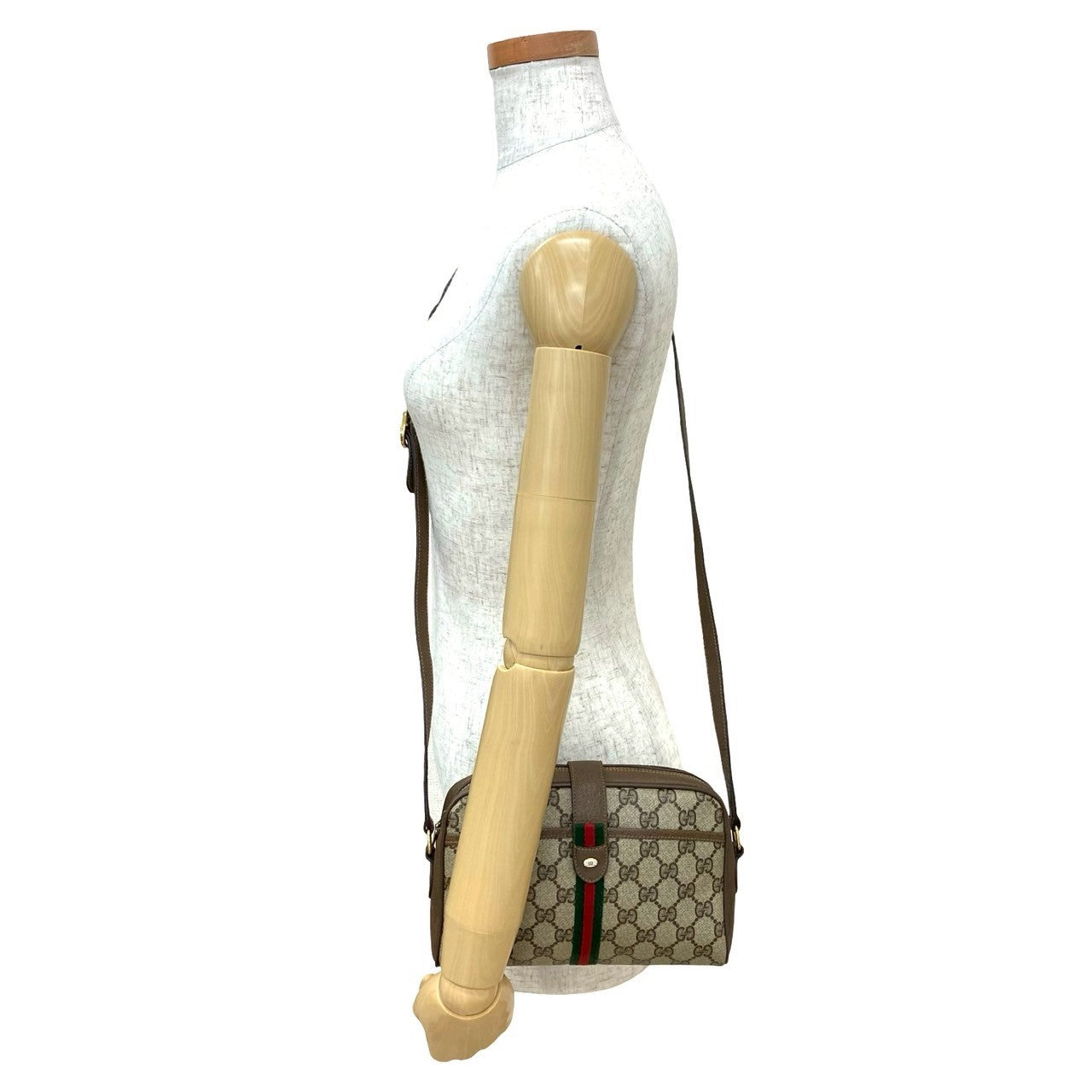 GUCCI Shoulder Bag leather Brown Sherry line