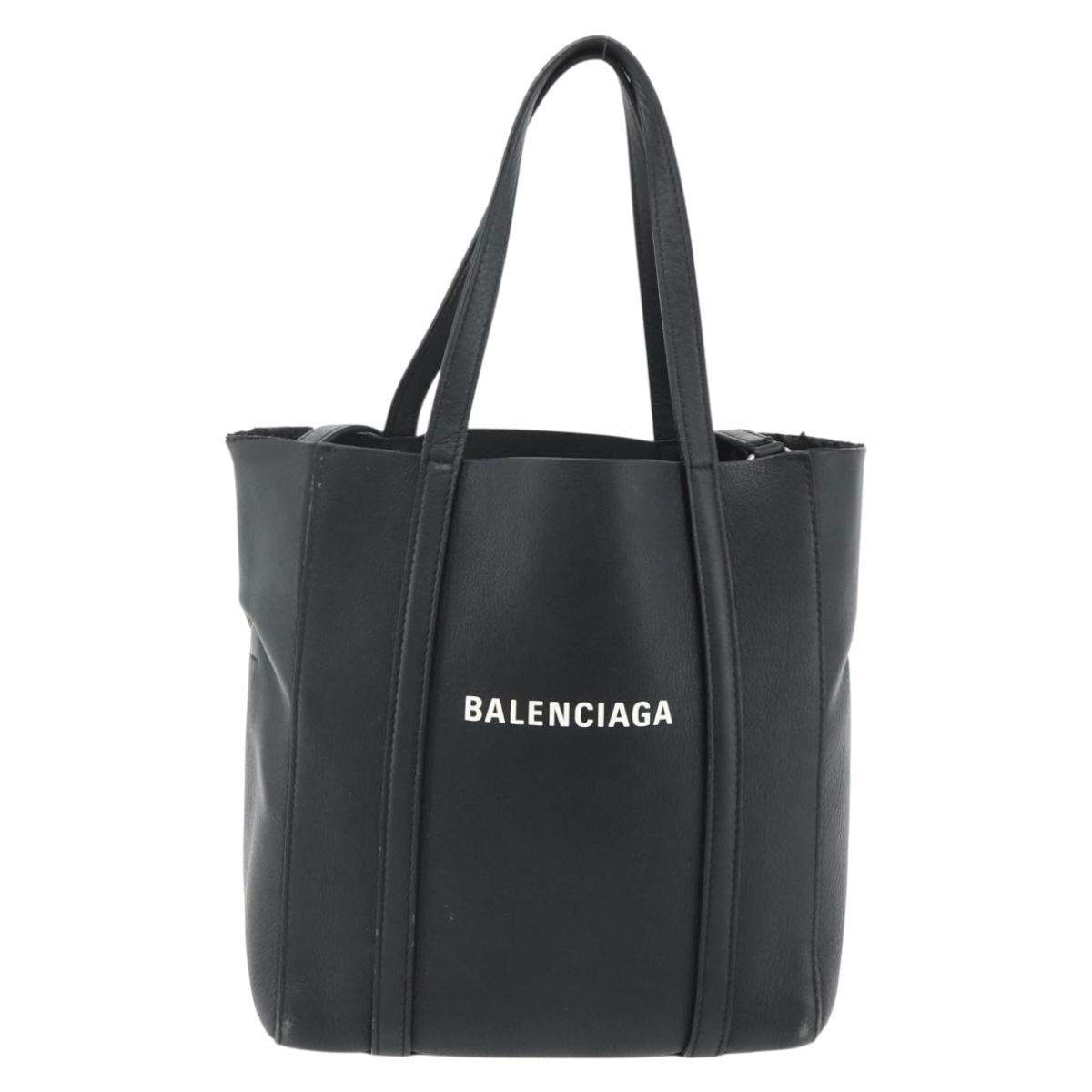 BALENCIAGA Two Way Mini Tote Bag Black Silver