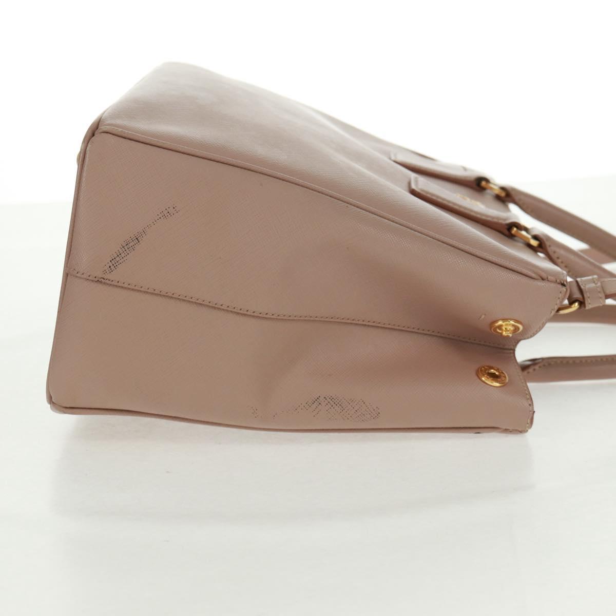 PRADA Two Way Hand Bag Saffiano Leather Pink Gold