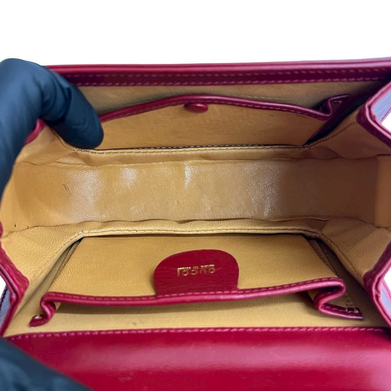 GUCCI Shoulder Bag Calfskin Red