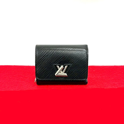 LOUIS VUITTON Tri-fold wallet leather black Epi Portefeuille Twist Compact