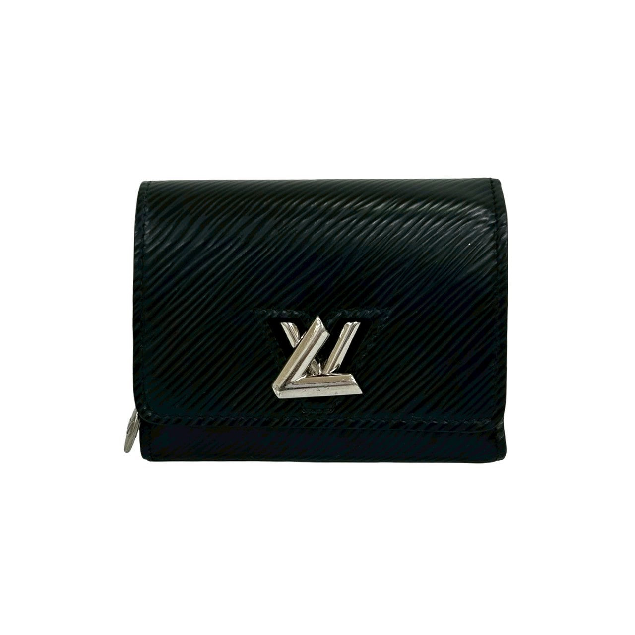 LOUIS VUITTON Tri-fold wallet leather black Epi Portefeuille Twist Compact