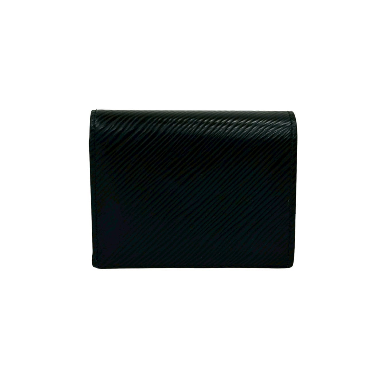LOUIS VUITTON Tri-fold wallet leather black Epi Portefeuille Twist Compact