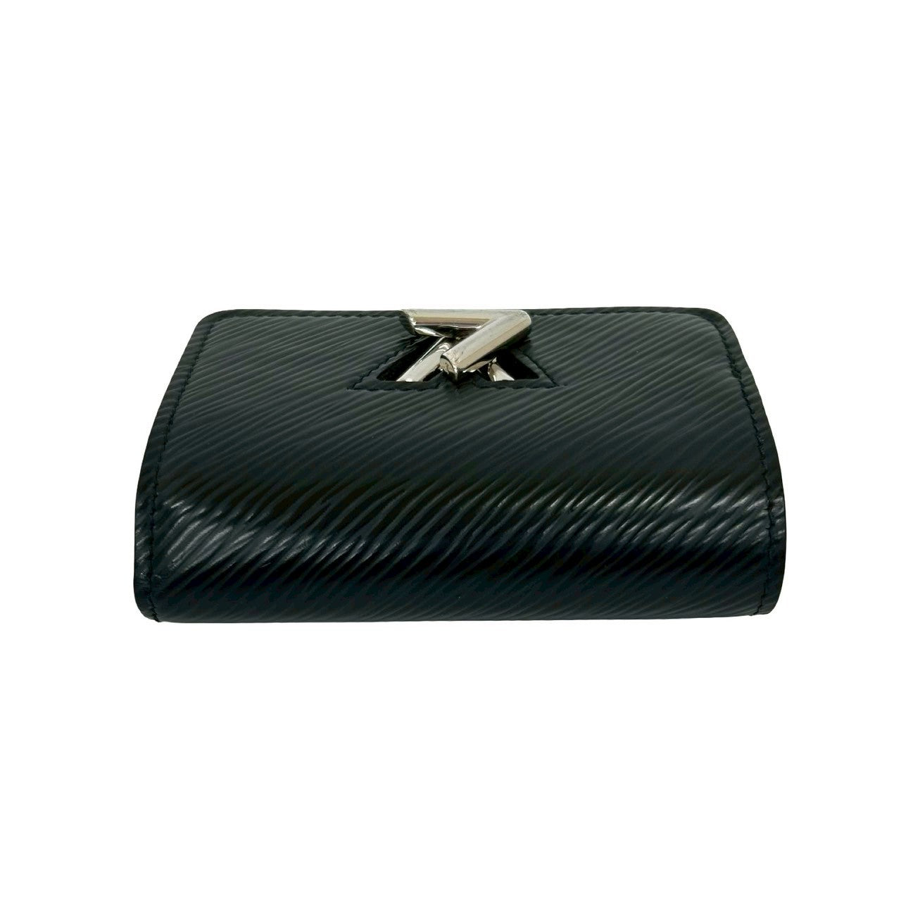LOUIS VUITTON Tri-fold wallet leather black Epi Portefeuille Twist Compact