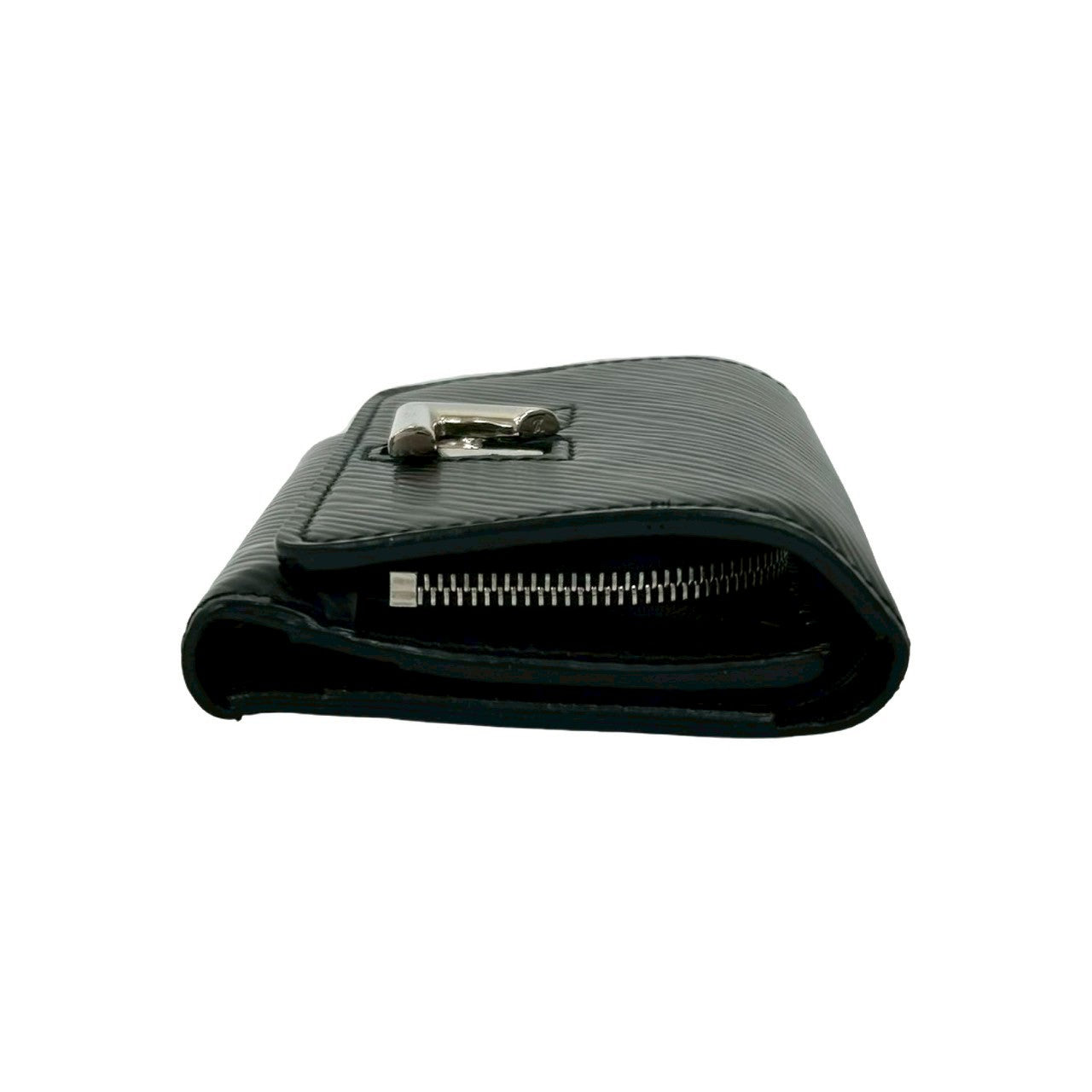 LOUIS VUITTON Tri-fold wallet leather black Epi Portefeuille Twist Compact