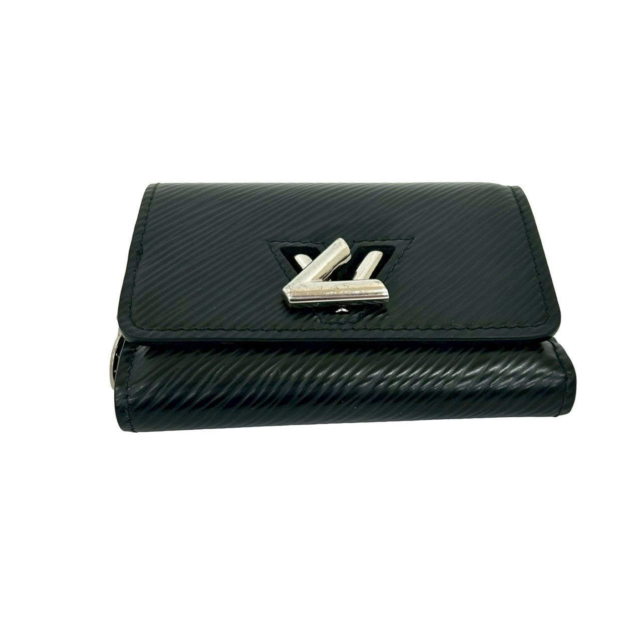 LOUIS VUITTON Tri-fold wallet leather black Epi Portefeuille Twist Compact