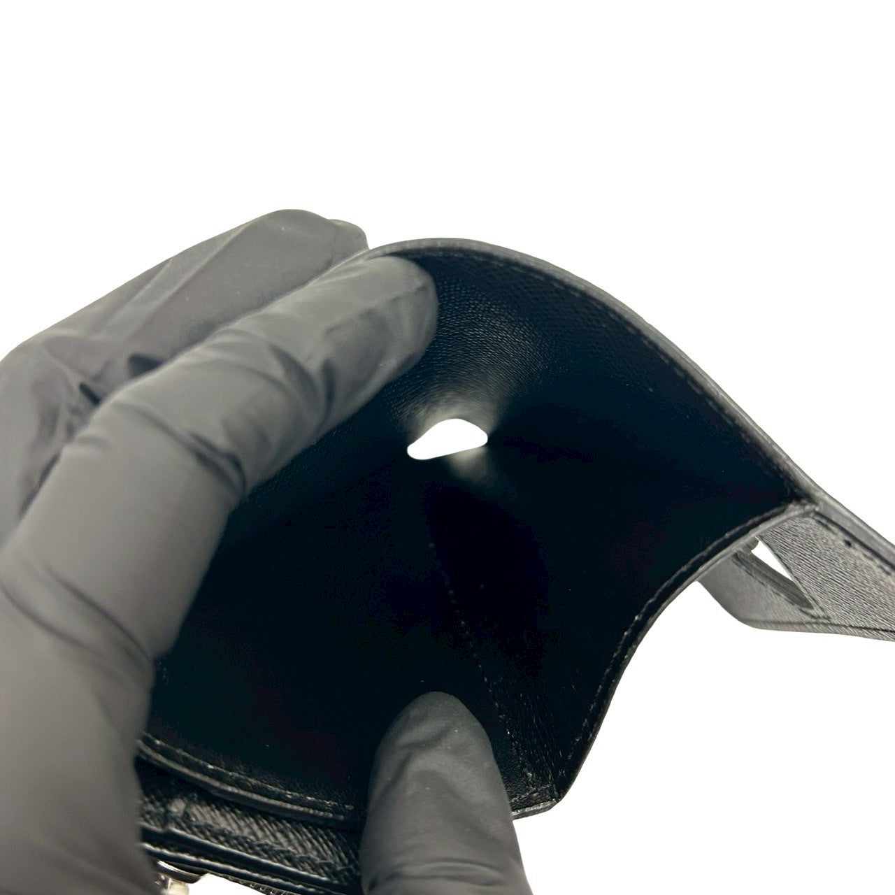 LOUIS VUITTON Tri-fold wallet leather black Epi Portefeuille Twist Compact