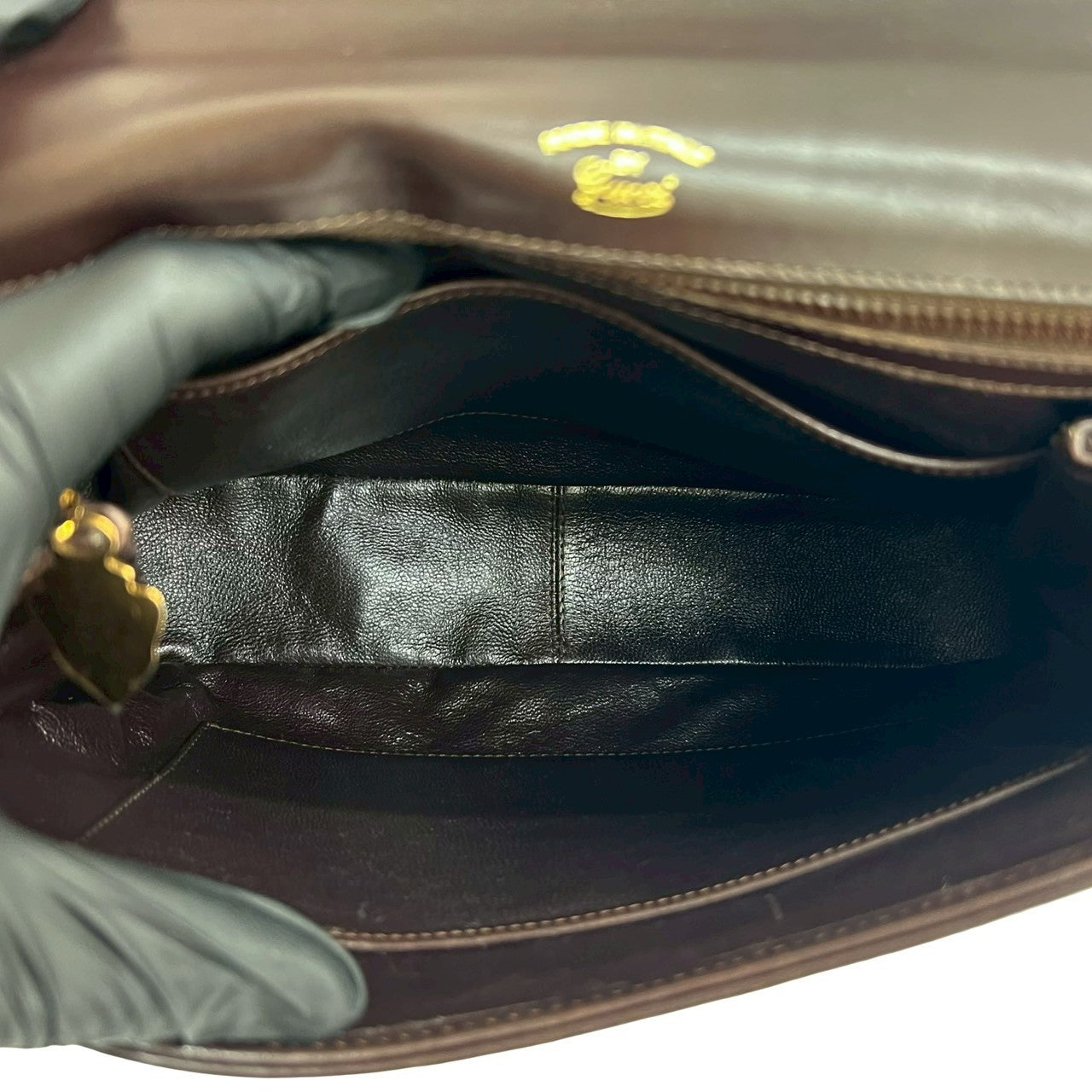 GUCCI Handbag leather Brown