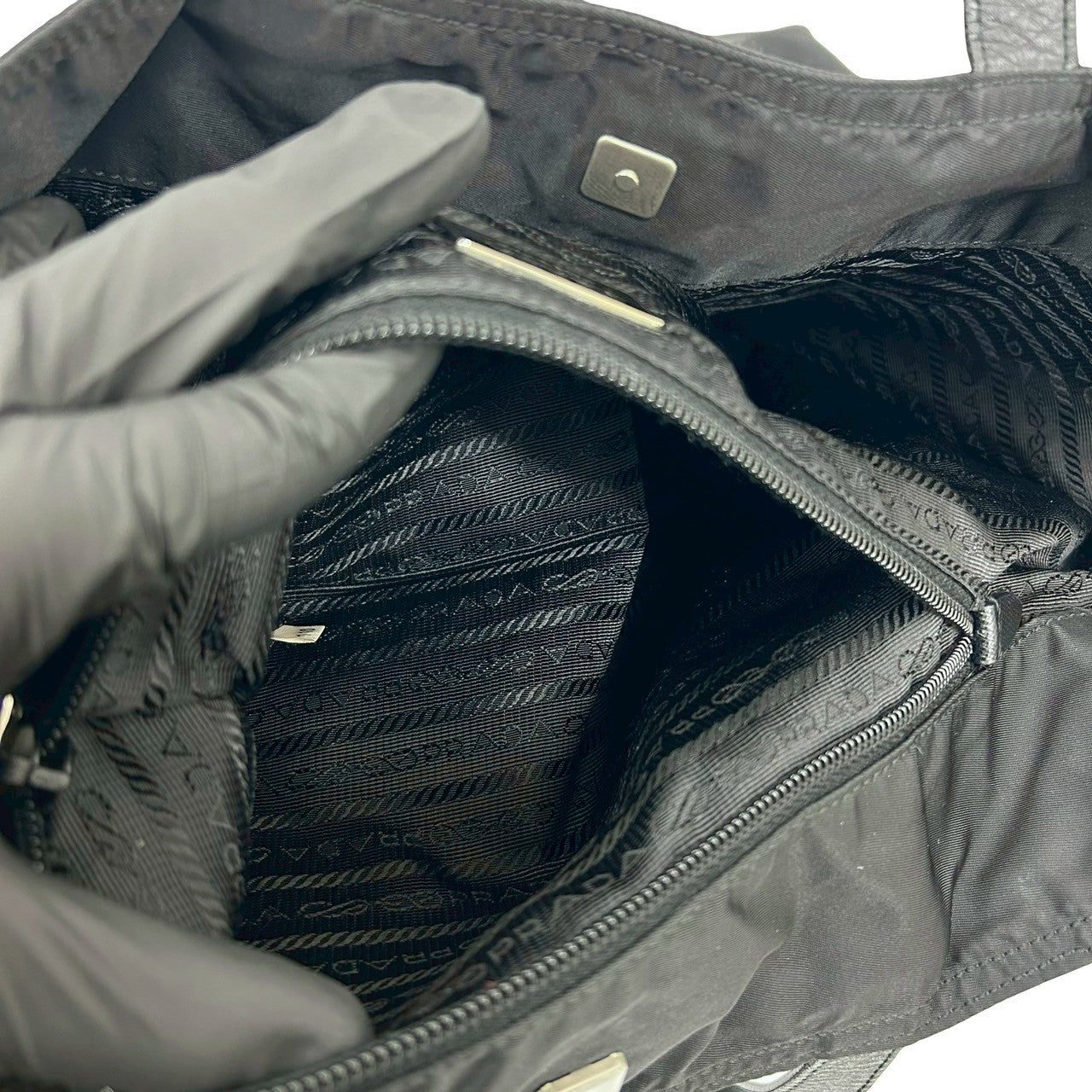 PRADA Shoulder Bag Nylon black Basketball Teddy Bear