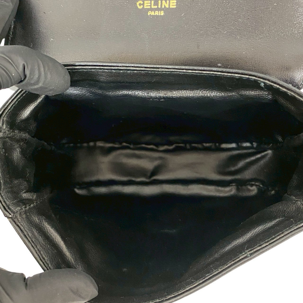 CELINE Shoulder Bag leather black