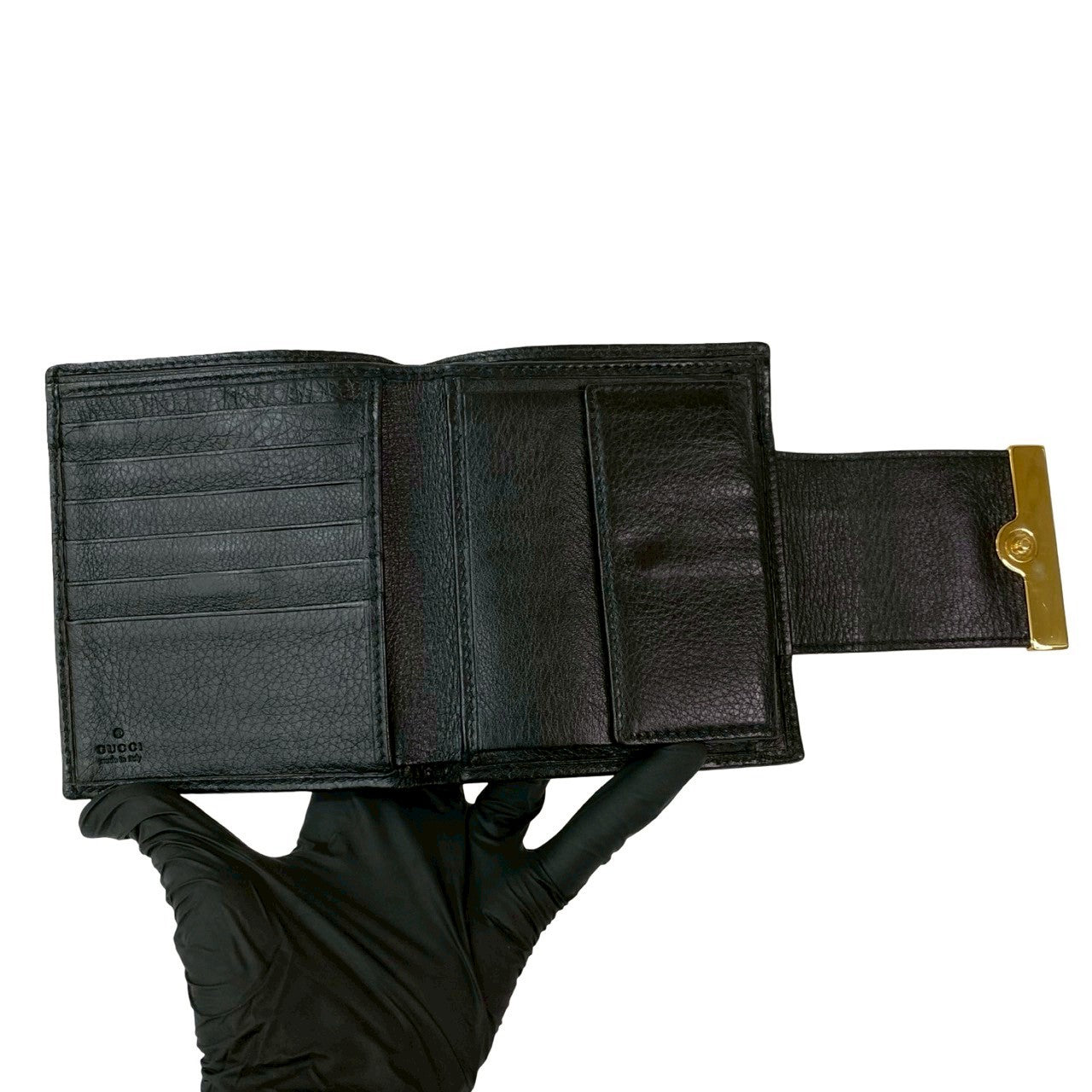 GUCCI Bifold Wallet leather black Sima