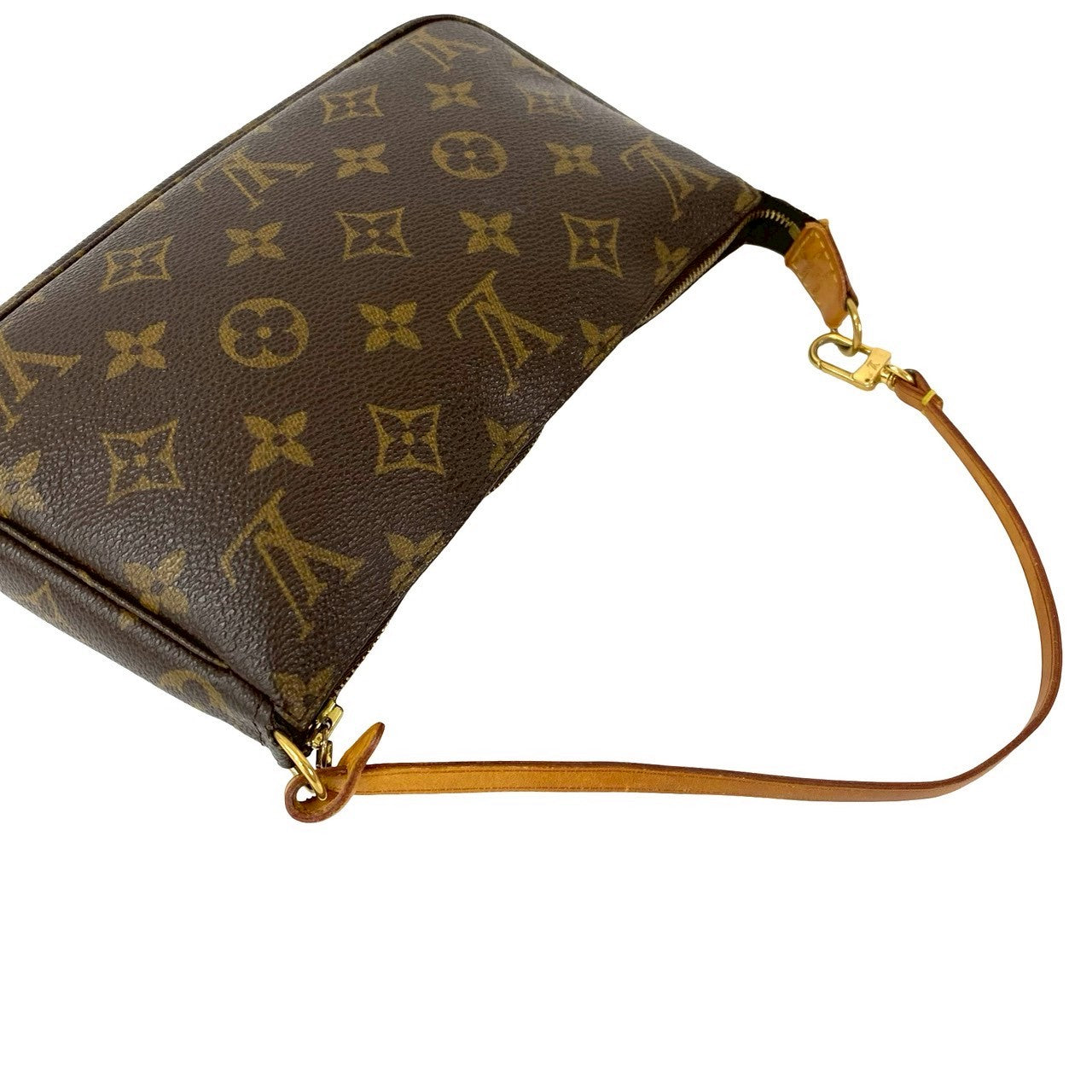 LOUIS VUITTON Handbag leather Brown Monogram Pochette Accessoires
