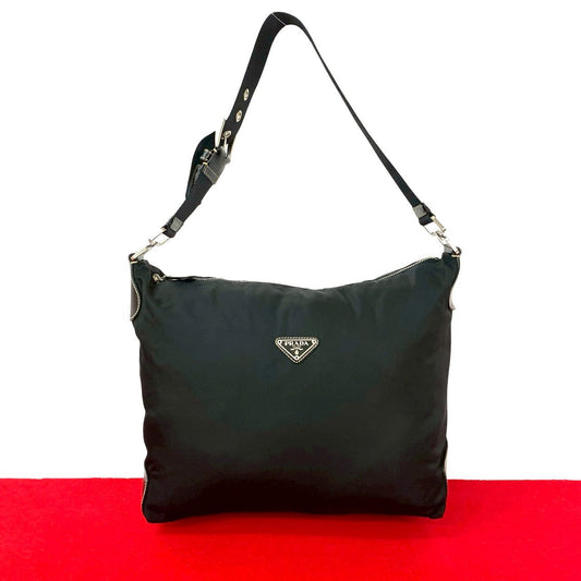 PRADA Shoulder Bag leather black