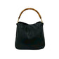 GUCCI Shoulder Bag leather black Bamboo
