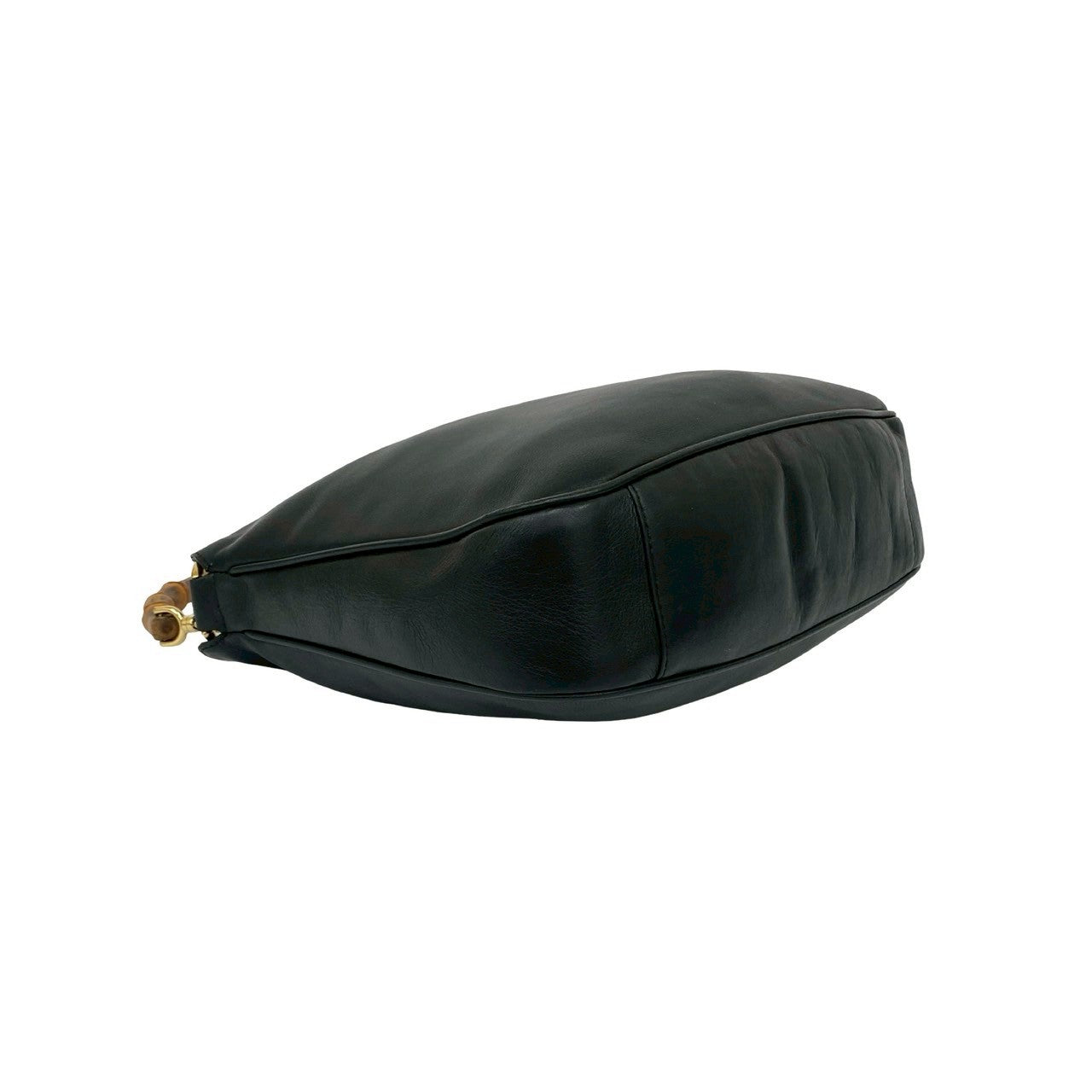 GUCCI Shoulder Bag leather black Bamboo