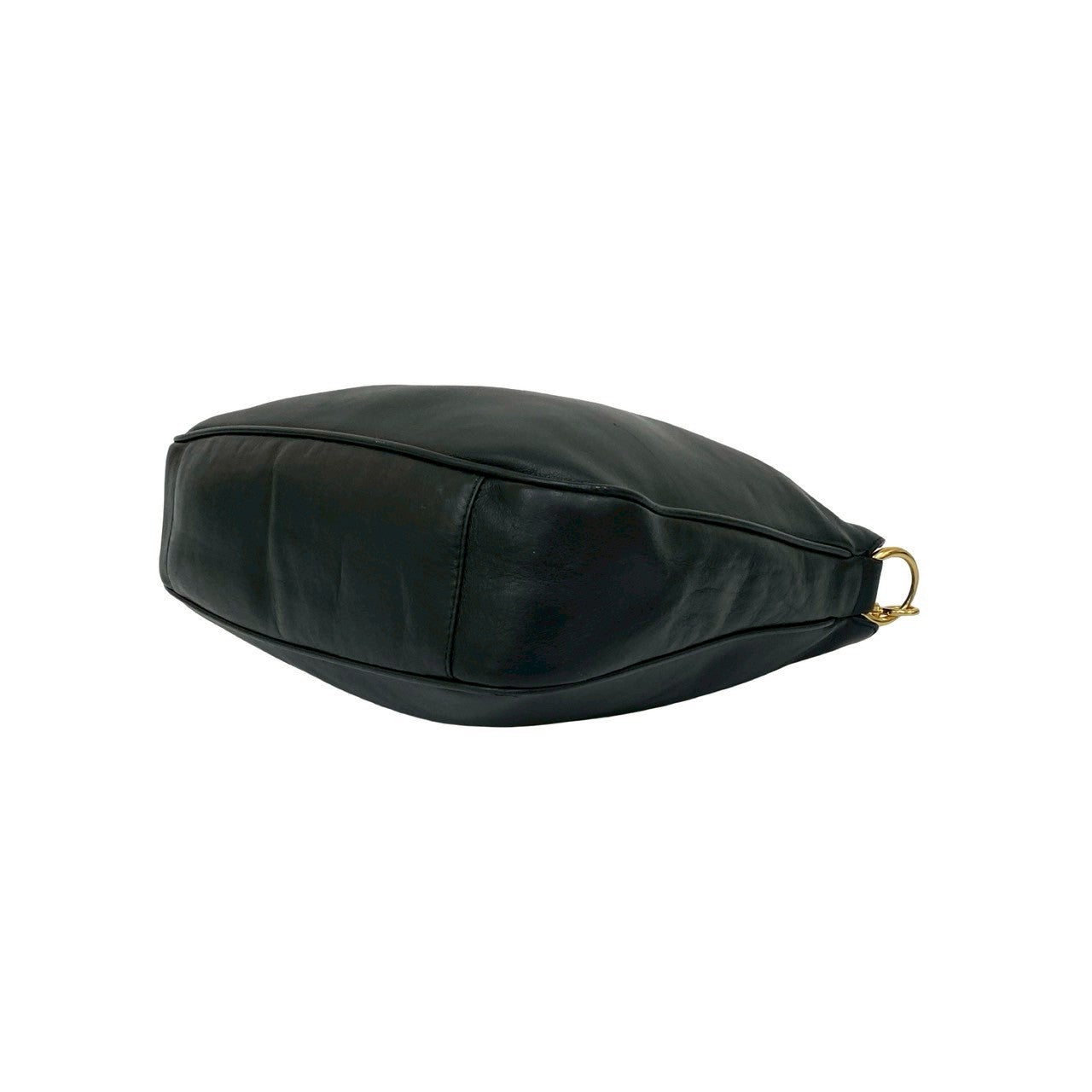 GUCCI Shoulder Bag leather black Bamboo