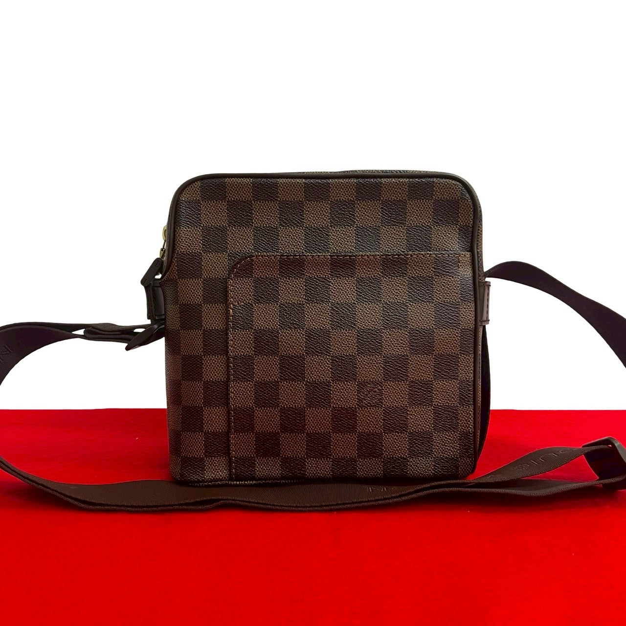 LOUIS VUITTON Shoulder Bag leather Brown Damier Olaf PM