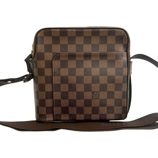 LOUIS VUITTON Shoulder Bag leather Brown Damier Olaf PM
