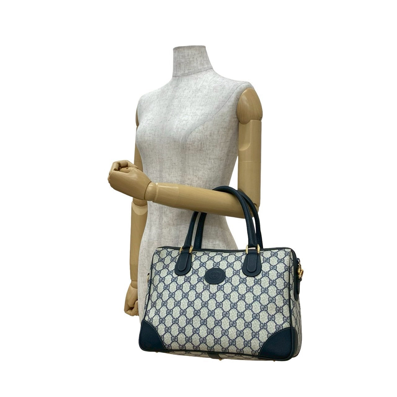 GUCCI Handbag leather Navy