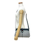 GUCCI Shoulder Bag leather Navy Sherry line